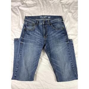Wrangler Reto Jeans Men's 32x34 Blue Slim Straight Cowboy Boot Western Denim